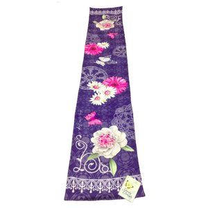 NWT Indigo Spring Blue Table Runner 13x72 inches Hemmed with Backing CLOSEOUT